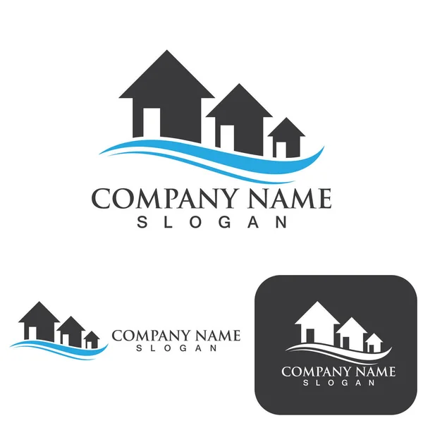 Logo Immobiliare Home Logo Proprietà Costruzione Logo Design — Vettoriale Stock