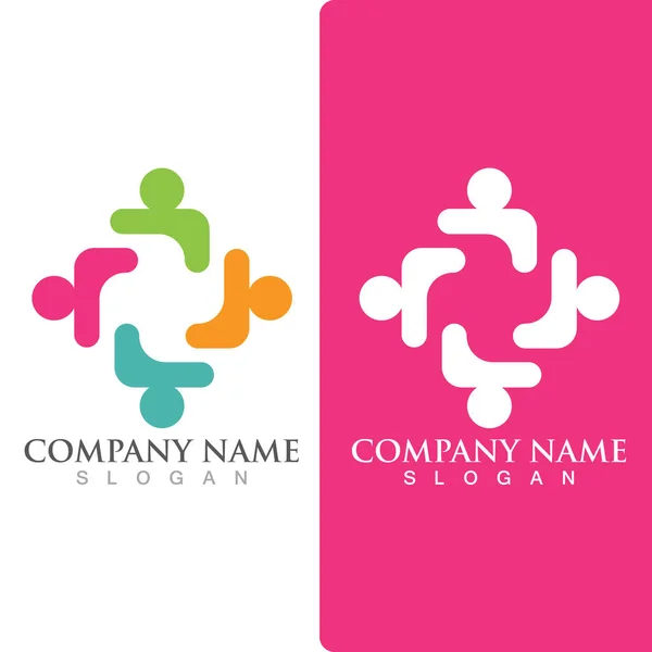 Logotipo Grupo Comunitário Rede Vetor Ícone Social —  Vetores de Stock