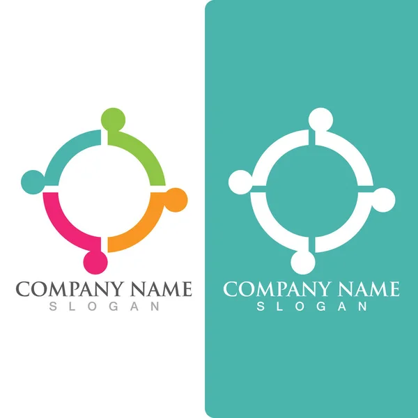 Community Group Logo Network Social Icon Vector — Stock Vector