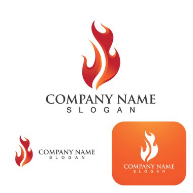 Ateş Logosu Ateş Şablonu Clipart Sembol Simgesi Vektörü 
