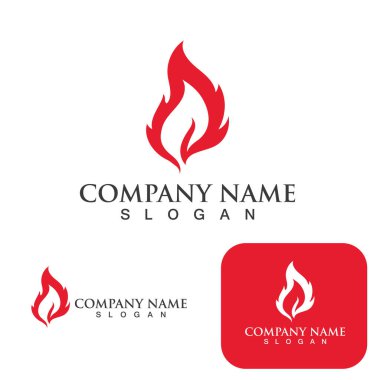 Ateş Logosu Ateş Şablonu Clipart Sembol Simgesi Vektörü 