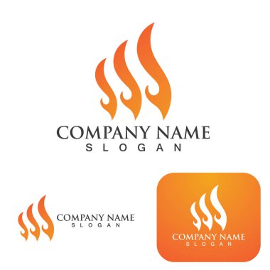 Ateş Logosu Ateş Şablonu Clipart Sembol Simgesi Vektörü 