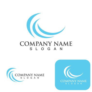 Su dalgası logo vektör şablonu