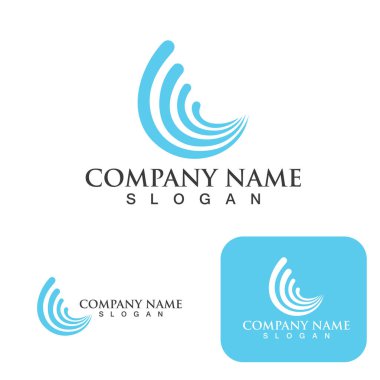 Su dalgası logo vektör şablonu