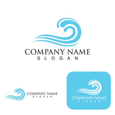 Su dalgası logo vektör şablonu