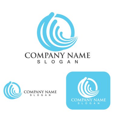 Su dalgası logo vektör şablonu