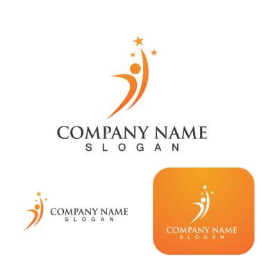 Sağlık görevlileri yıldız logosu çizim vektörü tasarımı imzaladı