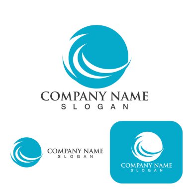 Su dalgası logo vektör şablonu