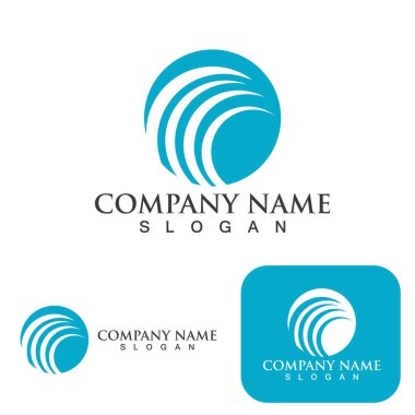 Su dalgası logo vektör şablonu
