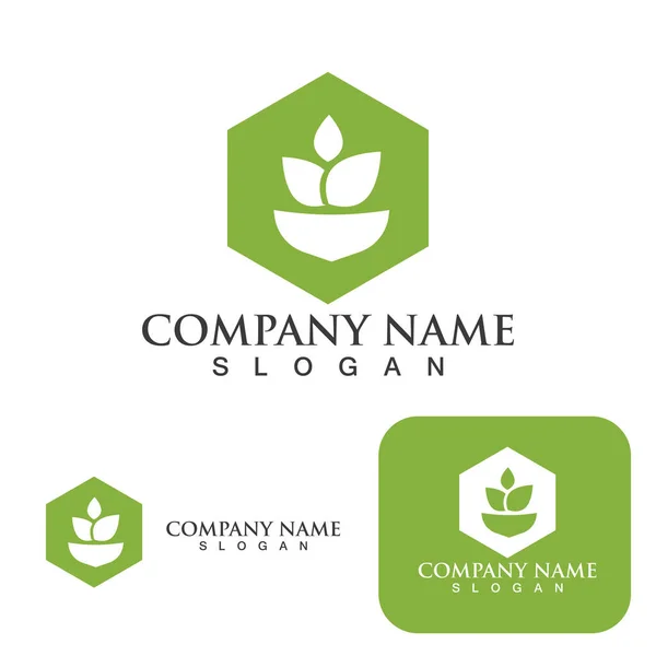 Tea Garden Logo Symbol Vector — Stock Vector