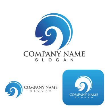 Su dalgası simgesi vektör çizim logosu