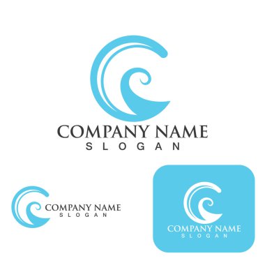 Su dalgası simgesi vektör çizim logosu