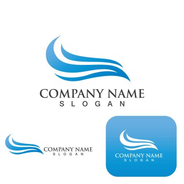 Su dalgası simgesi vektör çizim logosu
