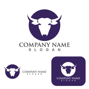 İnek kafası logo vektör şablonu