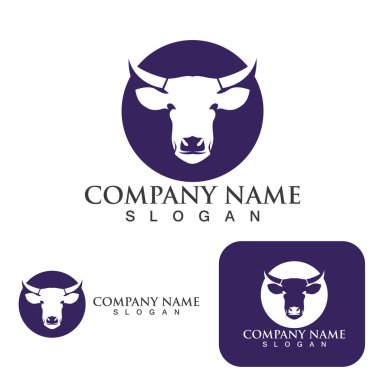 İnek kafası logo vektör şablonu