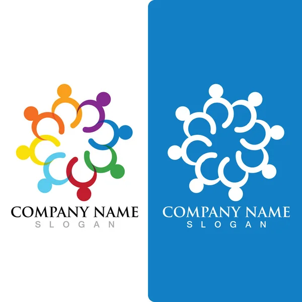 Logotipo Grupo Comunitário Rede Vetor Ícone Social — Vetor de Stock
