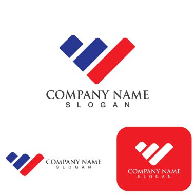 W Harfi Logo Şablonu vektör çizimi tasarımı