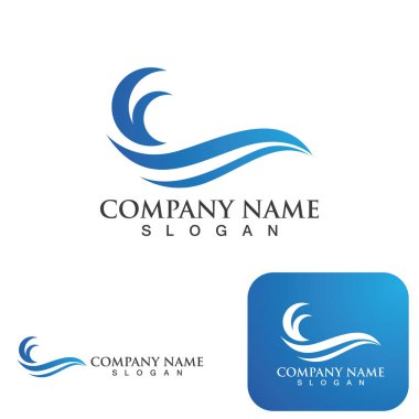 Dalga logo simgesi vektör çizim logosu