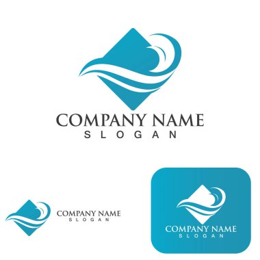 Dalga logo simgesi vektör çizim logosu