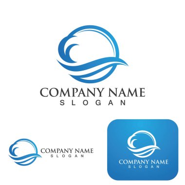 Dalga logo simgesi vektör çizim logosu