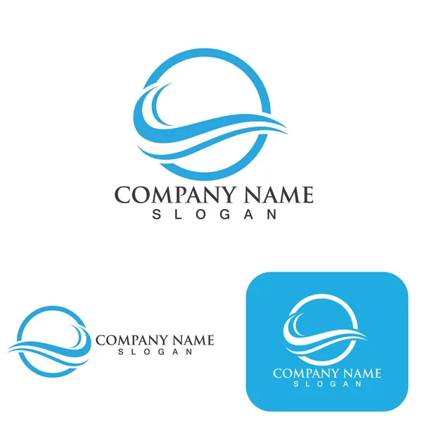 Wave Logotipo Ícone Vetor Ilustração Design Logotipo —  Vetores de Stock