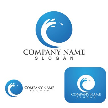 Su dalgası simgesi vektör çizim logosu