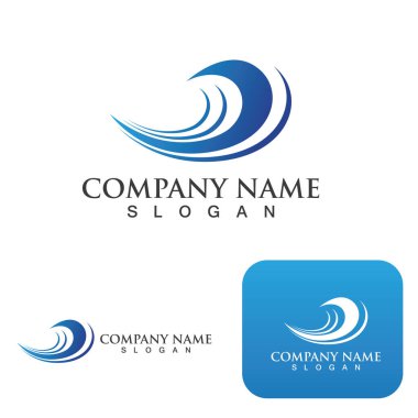 Su dalgası simgesi vektör çizim logosu