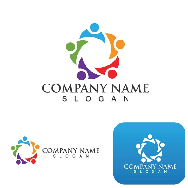 Communautaire Groep Logo Netwerk Sociale Icoon Vector — Stockvector