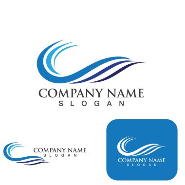 Su dalgası simgesi vektör çizim logosu