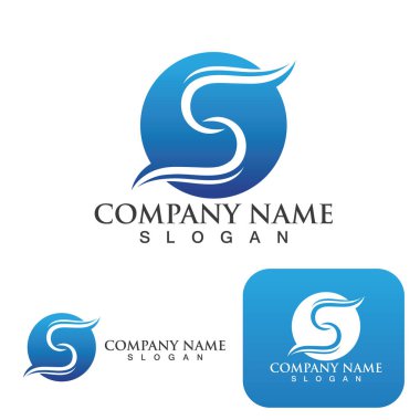 S harfi logo tasarım vektörü