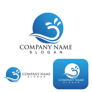 Su dalgası simgesi vektör çizim logosu