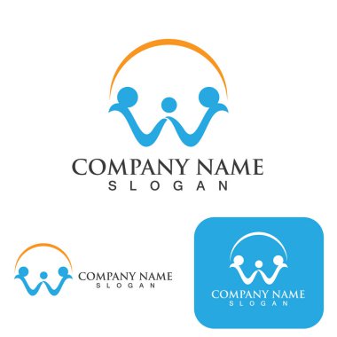 Aile bakımı logosu ve sembol vektörü