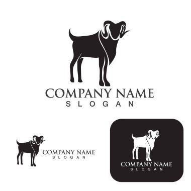 Keçi Logosu Şablon vektör illüstrasyon tasarımı