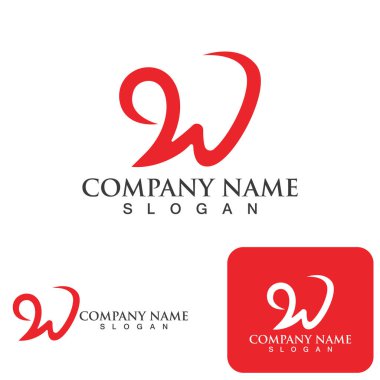 W Harfi Logo Şablonu vektör çizimi tasarımı