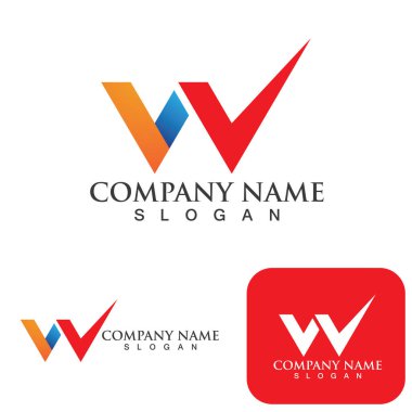 W Harfi Logo Şablonu vektör çizimi tasarımı