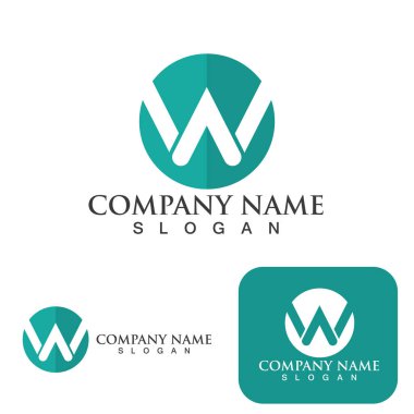 W Harfi Logo Şablonu vektör çizimi tasarımı