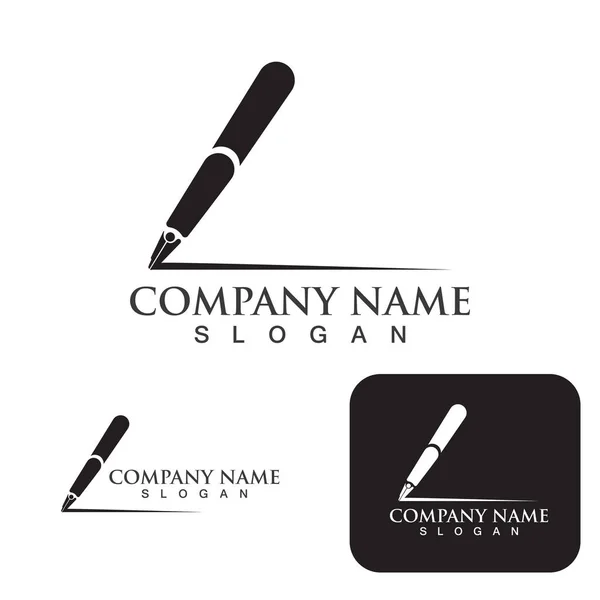 Penna Logo Modello Simbolo — Vettoriale Stock