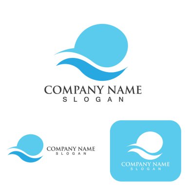 Dalga logo ikonu vektör illüstrasyon tasarımı