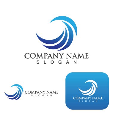 Dalga logo ikonu vektör illüstrasyon tasarımı