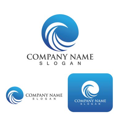 Dalga logo ikonu vektör illüstrasyon tasarımı