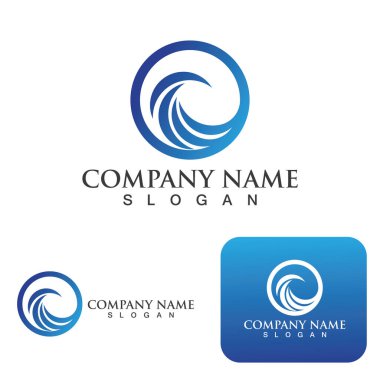 Dalga logo ikonu vektör illüstrasyon tasarımı