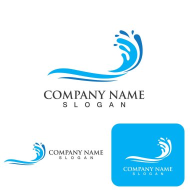 Su dalgası logo vektör çizimi tasarımı