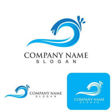 Su dalgası logo vektör çizimi tasarımı
