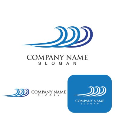 Su dalgası logo vektör çizimi tasarımı