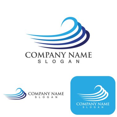 Su dalgası logo vektör çizimi tasarımı