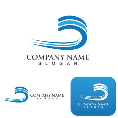 Su dalgası logo vektör çizimi tasarımı