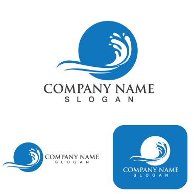 Su dalgası logo vektör çizimi tasarımı