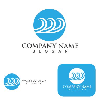 Su dalgası logo vektör çizimi tasarımı