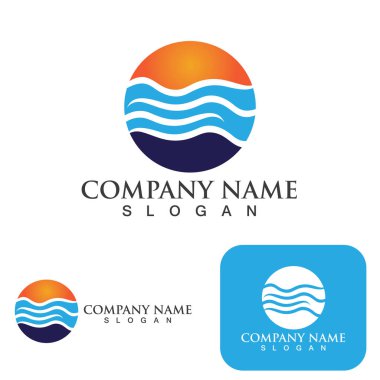 Su dalgası logo vektör çizimi tasarımı