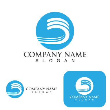 Su dalgası logo vektör çizimi tasarımı
